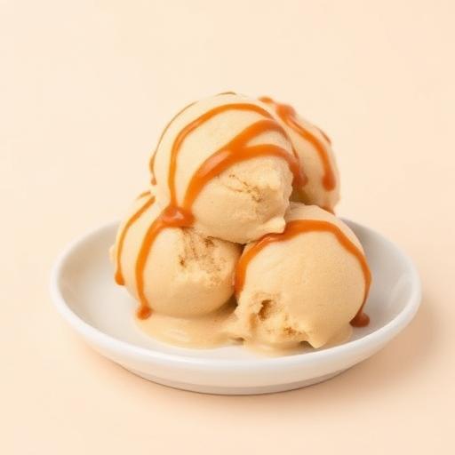 Salted Caramel Peanut Butter ice cream scoop