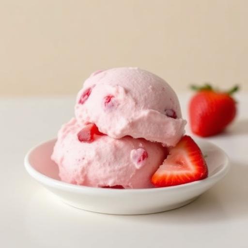 Strawberry ice cream scoop